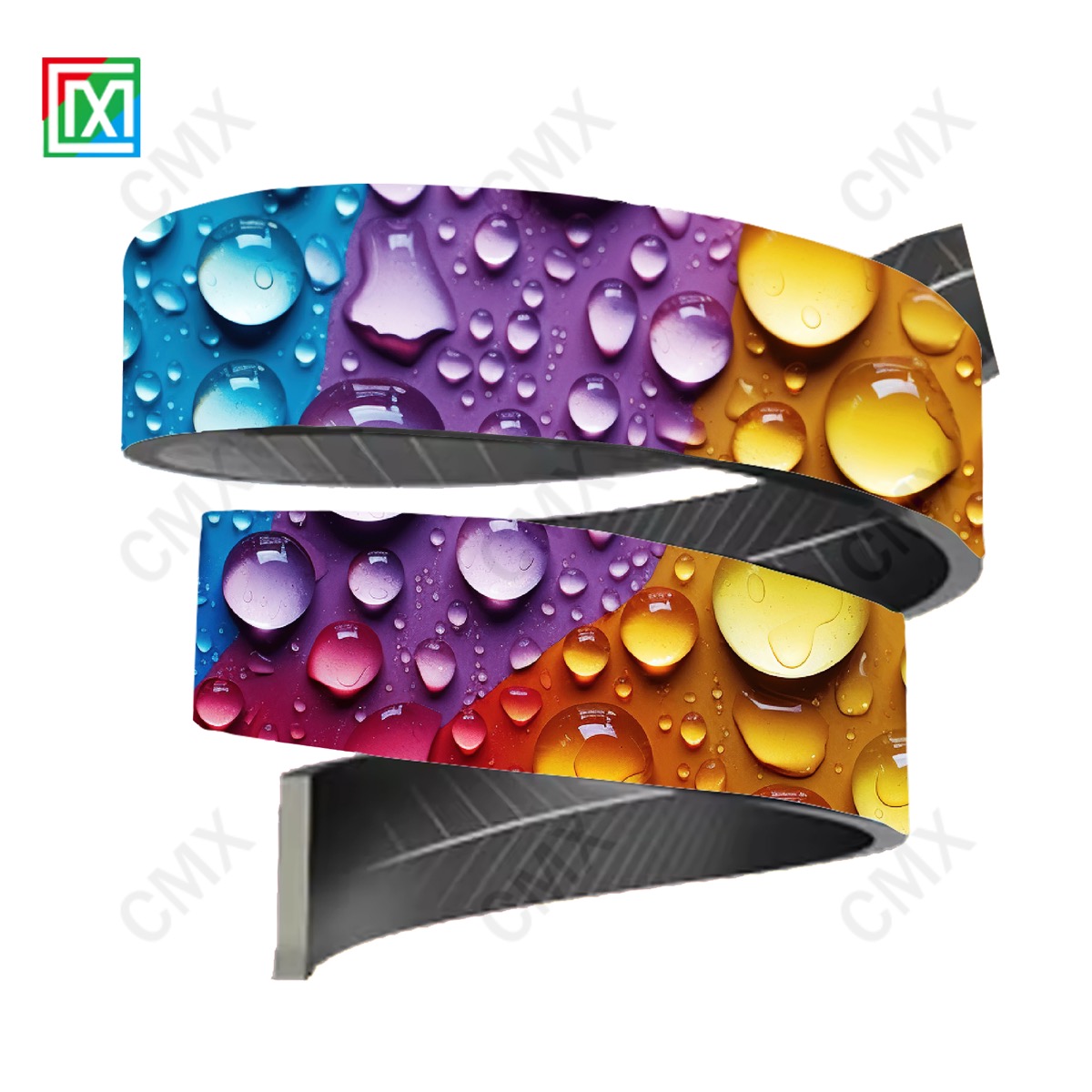 Curved LED ribbon display example