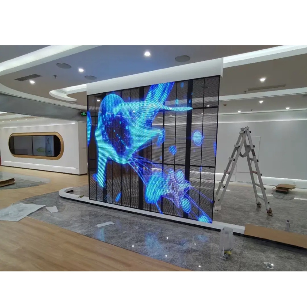 Transparent LED wall installation example